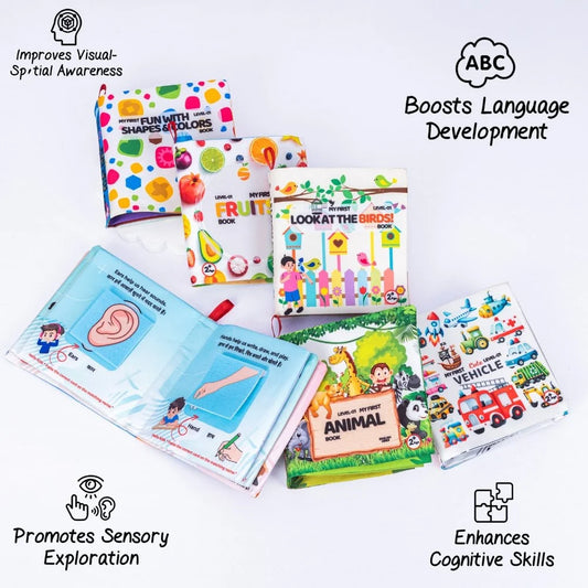 Kids Educational Cloth Early Learning Soft Book Set