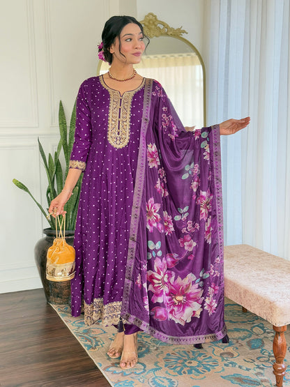 Royal Amethyst Blossom Suit Set