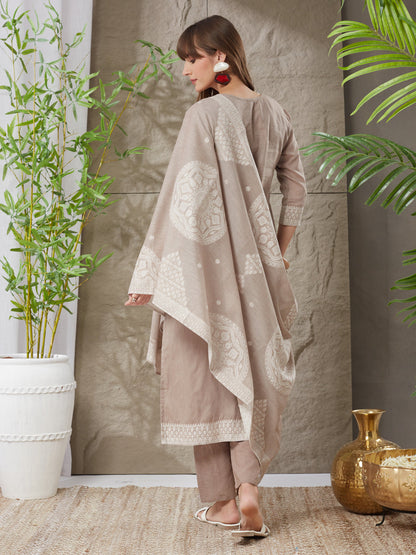 Very Prepossessing Handloom Cotton Weaving Suit Set