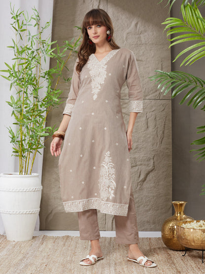 Very Delightful Handloom Cotton Weaving Suit Set