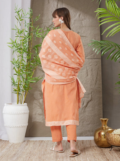 Very Gorgeous Handloom Cotton Weaving Suit Set