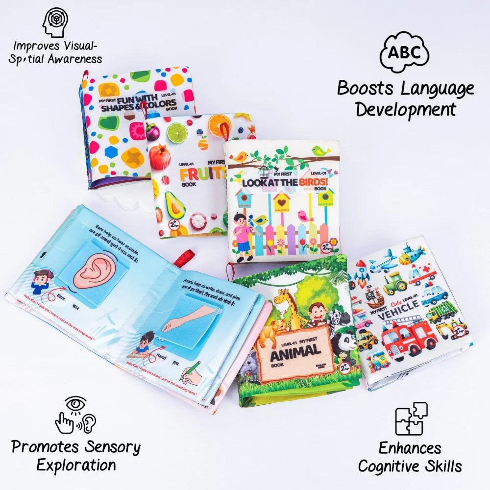 Kids Educational Cloth Early Learning Soft Book Set