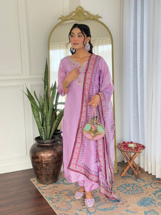 Magenta Majesty Viscose Silk Kurta Suit Sets