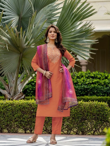 Sunrise Charm Vichitra Silk Kurta Suit Sets