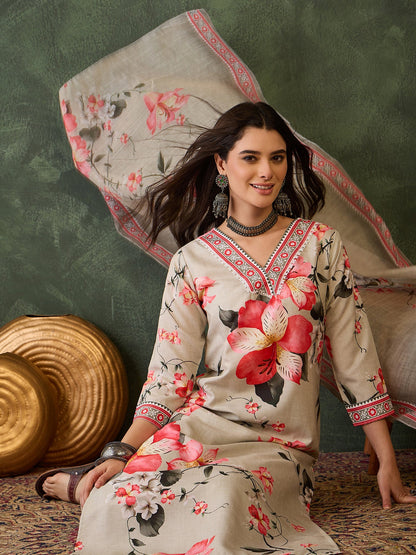 Blush Bloom Floral Printed Suit Sets