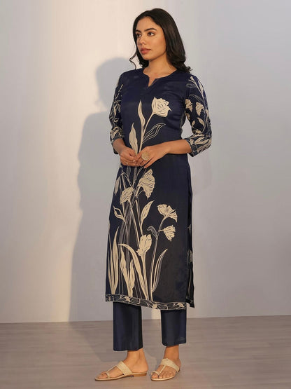 Black Assam Embroidered Kurta Set