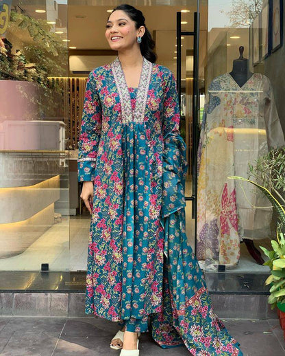 Rama Embroidered Cotton Suit Set